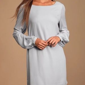 Lulus Status Update Shift Dress - Light Gray - M